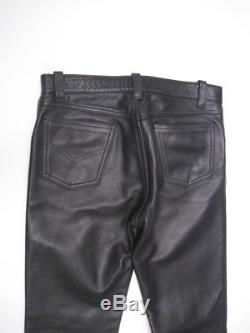 MR. S Leathers San Francisco Pre-Owned Black Leather Pants Jeans Tag Size 33