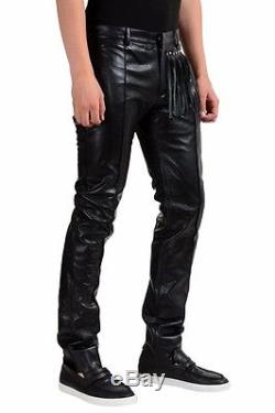 Maison Martin Margiela Men's 100% Calf Leather Black Slim Pants US 32 IT 48