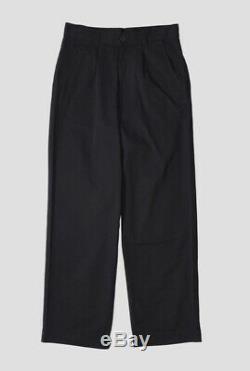 Margaret Howell MHL STRAIGHT LEG TROUSER WASHED COTTON DRILL BLACK Large Rrp£225