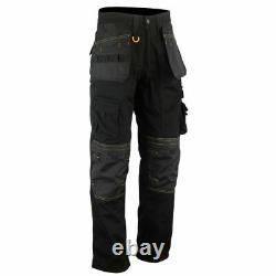 Men Work Cargo Trouser Black Holster Heavy Duty Multi Pockets LOT