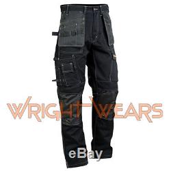 Men Work Cargo Trouser Black Pro Heavy Duty Multi Pockets W32 L31 like Dewalt