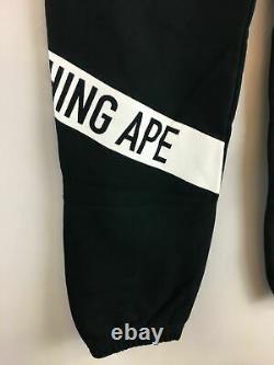 Men's A Bathing Ape Logo Jogger Sweatpant, Size S Black/White