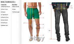 Men's Authentic Lambskin Leather Pant Slim Fit Black Skinny Lace Up Soft Trouser