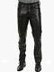 Men's Black Genuine Lambskin Real Leather Casual Jeans Biker Pant Zl-003