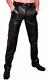 Men's Black Genuine Leather Cargo Pants Trouser