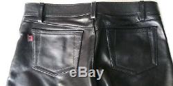 Men's Black Leather Jeans 33 RoB Amsterdam Leathers