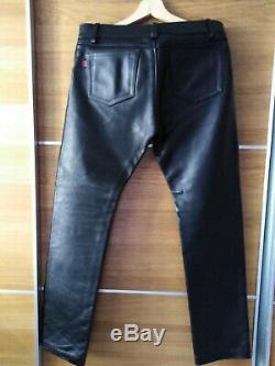 Men's Black Leather Jeans 33 RoB Amsterdam Leathers