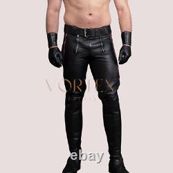 Men's Black Leather Pant Genuine Lambskin Leather Pant Slim Fit LGBT Pant