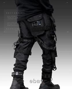Men's Black Streetwear Techwear Heavy Cargo Trouser Pants H-G B. L. P-04. V2/BLCK