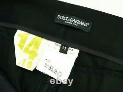 Men's Designer Black D&g Dolce & Gabbana Italy Gold 14 Trousers Pants Size 52/l