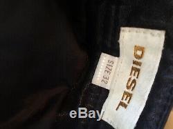 Men's Diesel Black Leather Pants Size 32