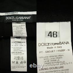 Men's Dolce & Gabbana Wool Slacks Patterned Black Size 46