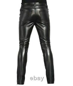 Men's Genuine Cowhide Leather pants, Custom Made, Handcrafted Motorcyclist Pant