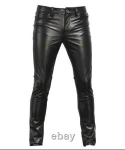 Men's Genuine Cowhide Leather pants, Custom Made, Handcrafted Motorcyclist Pant