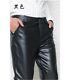 Men's Genuine Cowhide Pants Biker Motorcycle Outdoor Leather Trousers Straight L