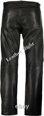Men's Genuine Leather Biker trouser pants