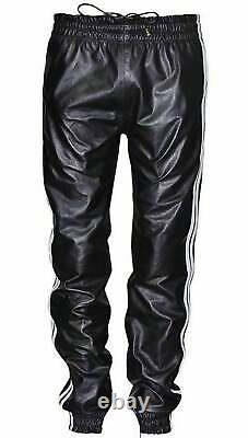 Men's Genuine Leather Jogging track pants