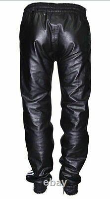Men's Genuine Leather Jogging track pants