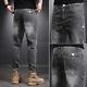 Men's Jeans Trousers Cotton Straight Elastic Business Pants Jeans Denim Pants