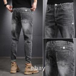 Men's Jeans Trousers Cotton Straight Elastic Business Pants Jeans Denim Pants