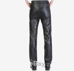Men's Leather Jeans Thigh Fit Pants Trousers Bluf Breeches Cowhide Lederhosen