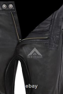 Men's Leather Pant Black Stylish Fashion Soft Designer Slim Fit Trousers 4669