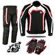 Men's Racing Motorbike Suit Ce Armour Textile Cordura With Armour Gloves