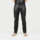 Men's Real Black Cowhide Leather Slim Fit Classic Casual Stylish Biker Pant