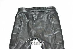 Men's Real Leather Biker Armour Motorcycle Black Trousers Pants Size W31 L28