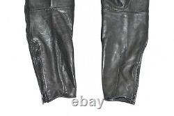 Men's Real Leather Biker Armour Motorcycle Black Trousers Pants Size W31 L28