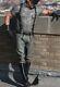 Men's Real Leather Carpenter Pants & Police Shirt Bluf Grey Pants And Shirt