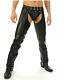 Men's Real Leather Chaps With Detachable Codpeice Bikers Leather Chaps