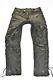 Men's Real Leather Lace Up Biker Motorcycle Black Trousers Pants Size W32 L31