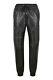 Men's Real Leather Trousers Quilted Track Pants Black Napa Jogging Bottoms 4050