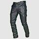 Men's Real New Black Leather Cargo Pants 100% Original Genuine Cowhide Leather