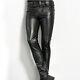 Men's Slim Fit Genuine Cowhide Leather Pants Tight Casual Trousers Pant