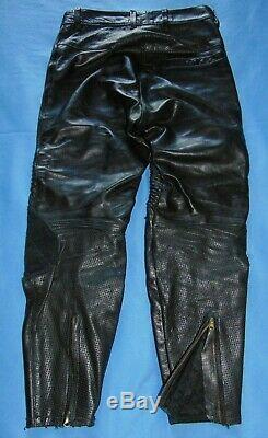 Men's Vanson Leathers Black Leather Biker Motorcycle Pants USA Made Fmm