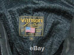 Men's Vanson Leathers Black Leather Biker Motorcycle Pants USA Made Fmm