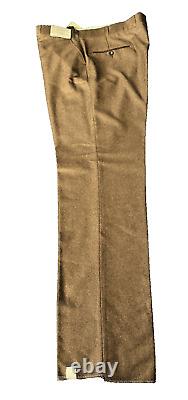 Men's Vintage Slacks Pants Chocolate Brown 100% Wool- American Pant- NWT- NICE