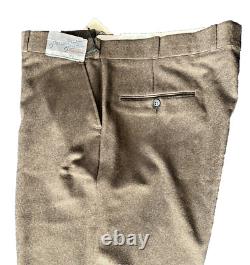 Men's Vintage Slacks Pants Chocolate Brown 100% Wool- American Pant- NWT- NICE