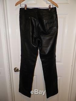 Men's Wilsons Heavy Black Leather Zip Front Pants Size 32 Look Unused