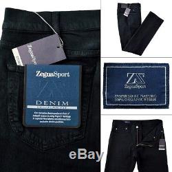 Men's ZEGNA SPORT Regular Fit Stretch Cotton Black Denim Jeans 32 NWT $295