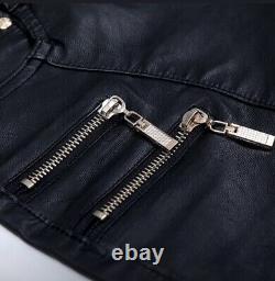 Men's buffalo leather pants fashionable nightclub pants motorbike pants