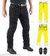 Mens Black Motorcycle Jeans Full Lined With Knitted Kevlar +ce Armour Finn Moto