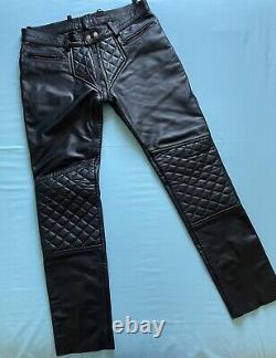 Mens Bockle leather trousers 36 waist. Gay interest