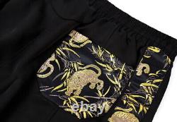 Mens Casual Pants Japanese Pattern Embroidery Tiger Sports Jogging Trousers