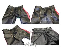 Mens Cowhide Leather Sailor Style Lederbreeches Lederhosen Pants BLUF Trousers
