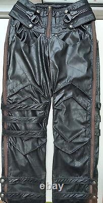 Mens Cyber Punk Club Wear trousers in Faux black leather SMALL
