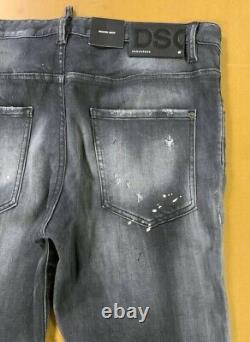 Mens D Squared2 Distressed Ripped with Paint Spots Black Jeans Size 54 EU 44 UK
