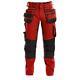 Mens Dassy Work Trousers Flux With Stretch Multi Pockets And Knee Pockets Red